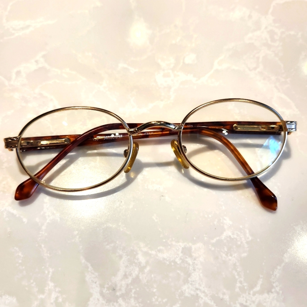 Iconic MISSONI M385 002 Gold Brown Havana Eyeglasses Frames Made Italy 47-20-130
